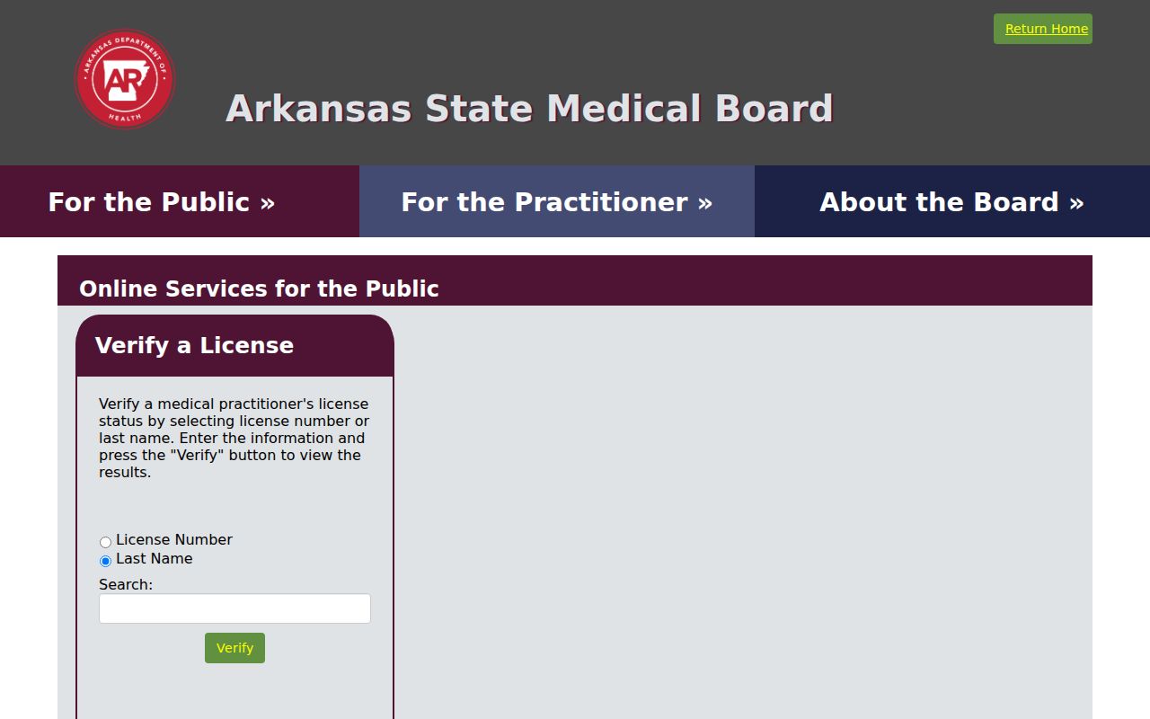Little Rock people directories Arkansas Medical Board license lookup