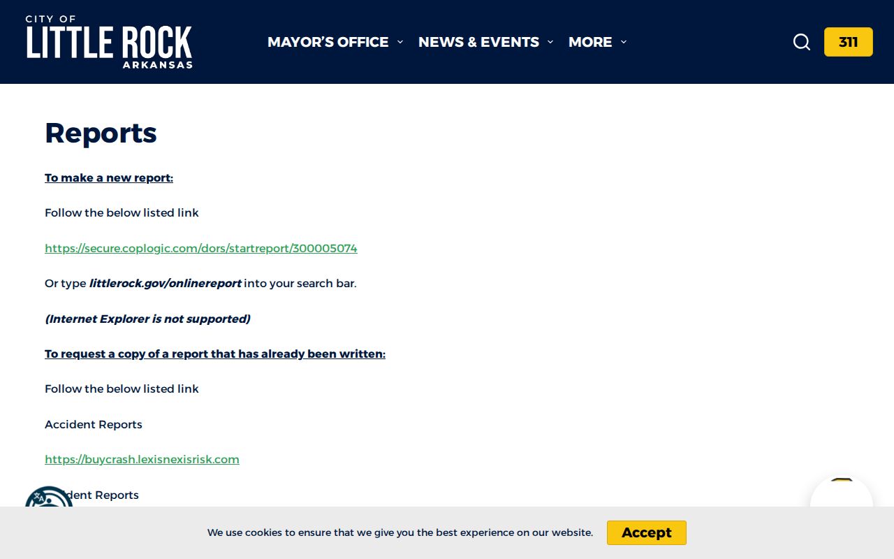 Little Rock records Little Rock Police reports page